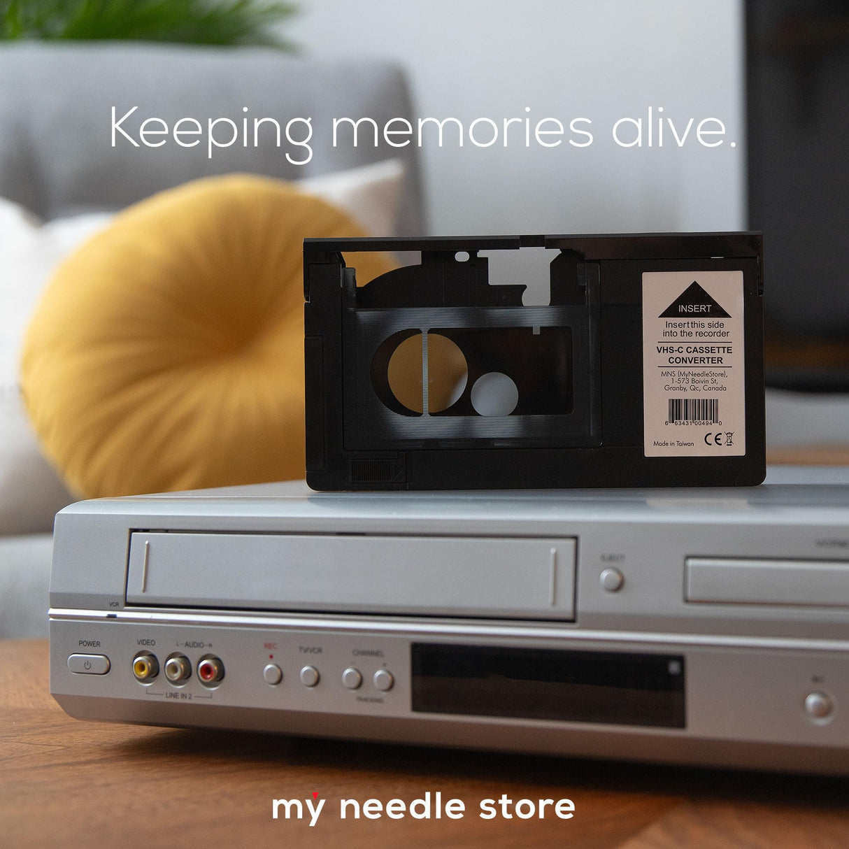 Original Factory Sealed My Needle Store Cassette Adapter for Camcorders SVHS VHS-C to VHS – Ideal for VCR Player, VHS Tapes, Video Cassette Player and VHS to Digital Converting.