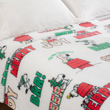 Berkshire Blanket Peanuts® VelvetLoft® Cute Character Snoopy Plush Blanket,Christmas Snowy Scene,King 90 in x 108 in (Official Peanuts® Product)
