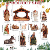 Memorywuu 12 Pcs Christmas Nativity Scene Set, Wooden Christmas Decor