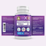 Genex Formulas Resveratrol 1500 mg Supplement for Healthy Aging – NSF Certified for Safety, Quality & Label Accuracy – Potent Antioxidant & Healthy Aging Formula - Gluten Free 90 Count
