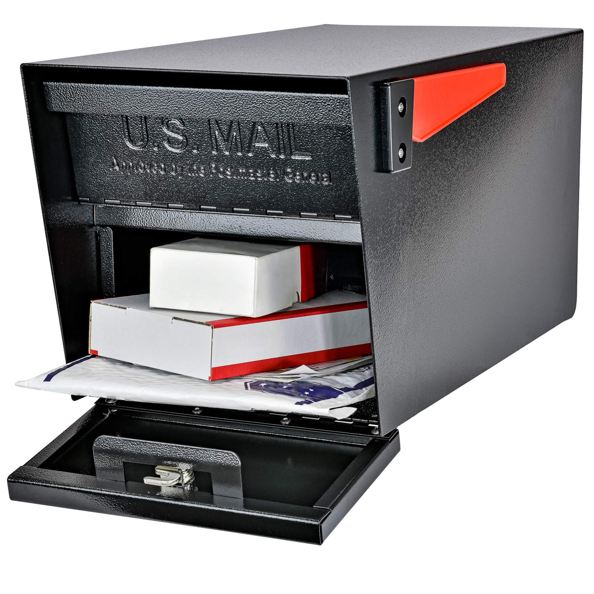 Mail Boss 7506 Mail Manager Curbside Locking Security Mailbox, Black,Large
