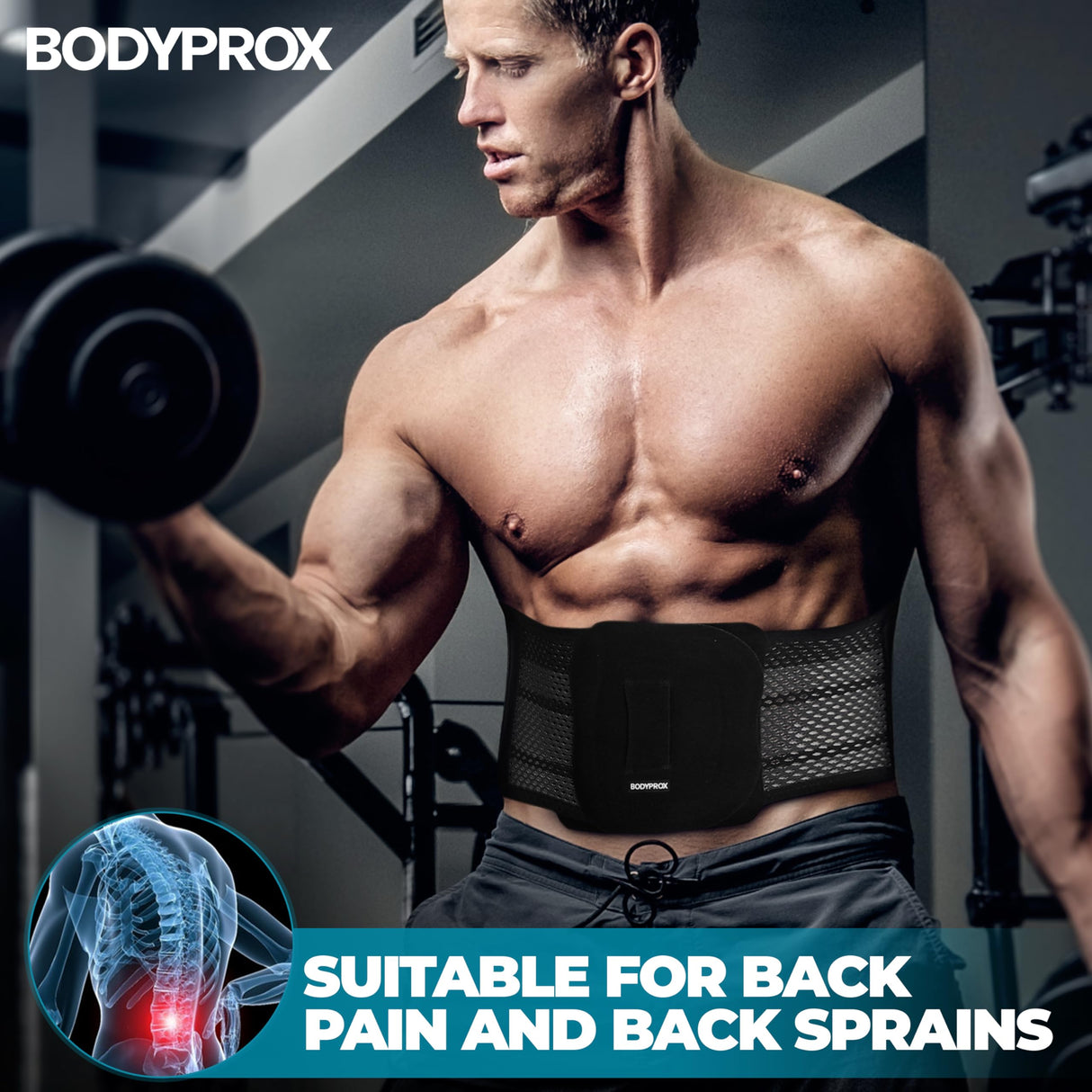 Bodyprox Breathable Back Brace, Back Support Brace for Men and Women. (X-Large)