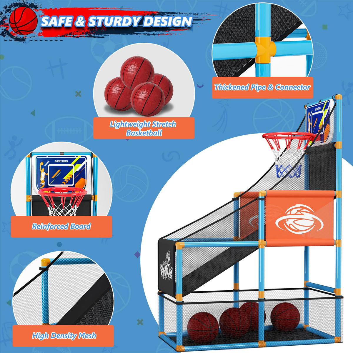 Arcade Basketball Game Set Boy Toys Indoor Outdoor Kids Basketball Hoop