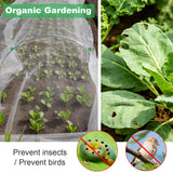Saihisday Garden Netting Kit for Raised Beds, 10x30FT Ultra Garden Mesh Netting＆ 36Pcs 17 Inch Fiberglass Garden Hoops Row Cover Insect Netting Vegetables Fruits Flowers Protection from Insect Bird