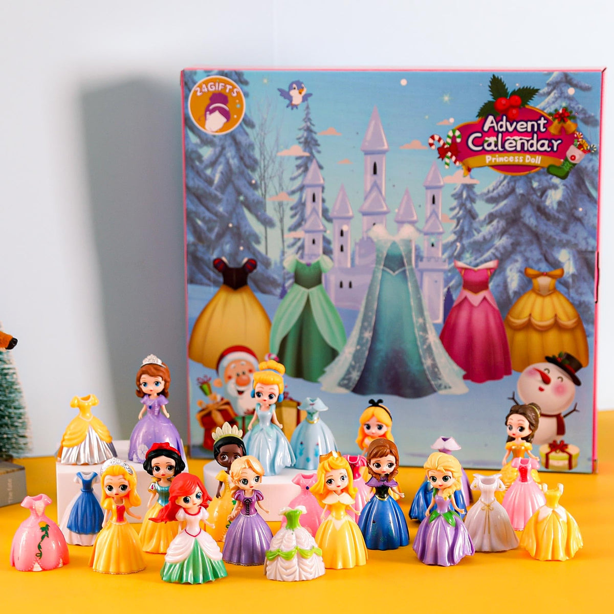 Advent Calendar for Girls Princess Deformation Toy 24 Days Countdown Calendars Princess Transformable Toys and Decorate Ideal for Christmas Countdown and Fun Play Party Favor, Xmas Gifts, Classroom Prizes