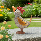 Wiresusan Outdoor Whimsical Rooster Statue Resin Chicken Art Sculpture Garden Rooster Figurine Decoration, Rustic Roosters Decor, Animal Ornament for Yard, Lawn, Home, Office, Garden Gifts