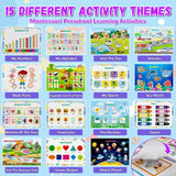 Busy Book for Toddlers 3+, Preschool Learning Activities with 30 Themes Prek Preschool Workbooks, Montessori Educational Learning Toys Activity Books for Christmas Birthdays Gifts Boys Girls