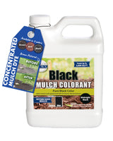 MulchWorx Black Mulch Color Concentrate- Quart - Treats 2,800 Sq. Ft. - Pure Midnight Black Mulch Dye Spray