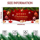COSEVIER Christmas Garage Door Cover Banner, Red Festival Large Hanging Backdrop Door Banner, Merry Christmas Happy New Year Xmas Garage Wall Decorations for Holiday Party Décor, 7x16 FT