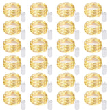 Ineximun 24 Pack LED Fairy Lights Battery Operated 7Ft 20Led Warm White Mini String Lights Waterproof Christmas Lights for Mason Jars Bedroom DIY Party Wedding Christmas Decor