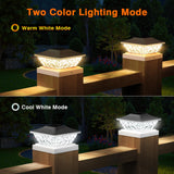 ENSLI 8 Pack Solar Post Cap Lights, 2 Mode Bright Solar Post Lights Outdoor Waterproof Fence Post Cap Lights, Outdoor Post Lights Solar Powered Deck Light for 4x4 4.5x4.5 5x5 Posts in Garden Decor