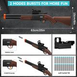 Double Barrel Toy Shotgun - Realistic Foam Blaster with Scope & Soft Bullet Darts, Safe Imitation Shooting Game for Kids Ages 8-12 -Birthday Christmas (Black)