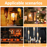 HEWA-Tech E12 Base C35 Flame Tip Flicker Bulbs - Crystal Clear Candle Light with Orange Glow Effect for Halloween/Christmas, E12 Non-Dimmable Chandelier Replacement Bulbs, 6-Pack (C35E12 Clear)