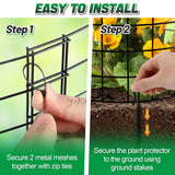 12-gauge Wire Pre-Bent Quick Setup Plant Protectors from Animals -14''H *13''Dia Chicken Wire Plant Cages to Keep Rabbits Deers Squirrels Out, Garden Bunny Barricades with Zip Ties Stakes, 10Pack