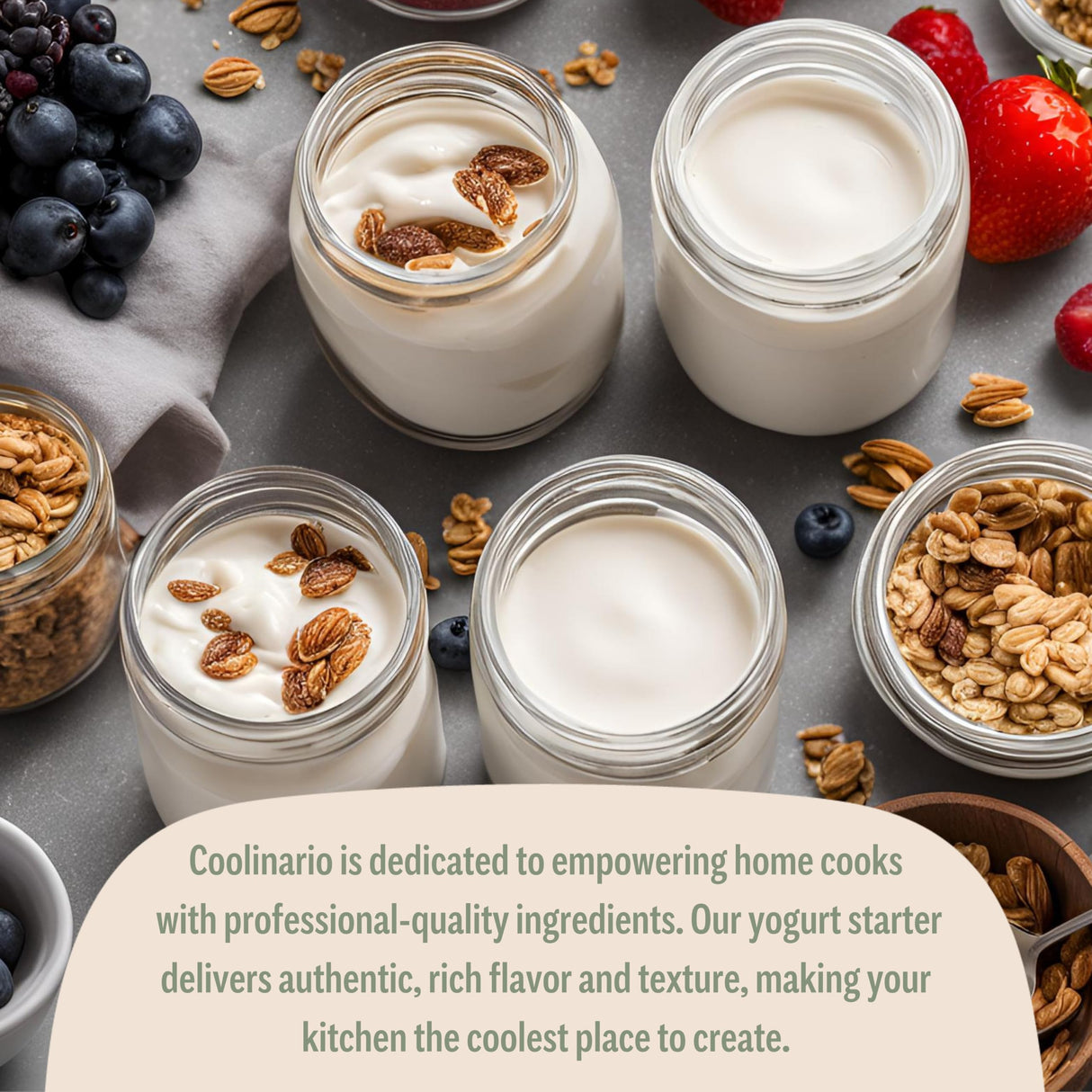 Coolinario L Reuteri Yogurt Starter (5-Pack, 1g Sachets) Yogurt Starter Culture with Lactobacillus Reuteri Probiotics | Creamy & Delicious | Non-GMO, No Preservatives, Gluten Free, Halal, Kosher