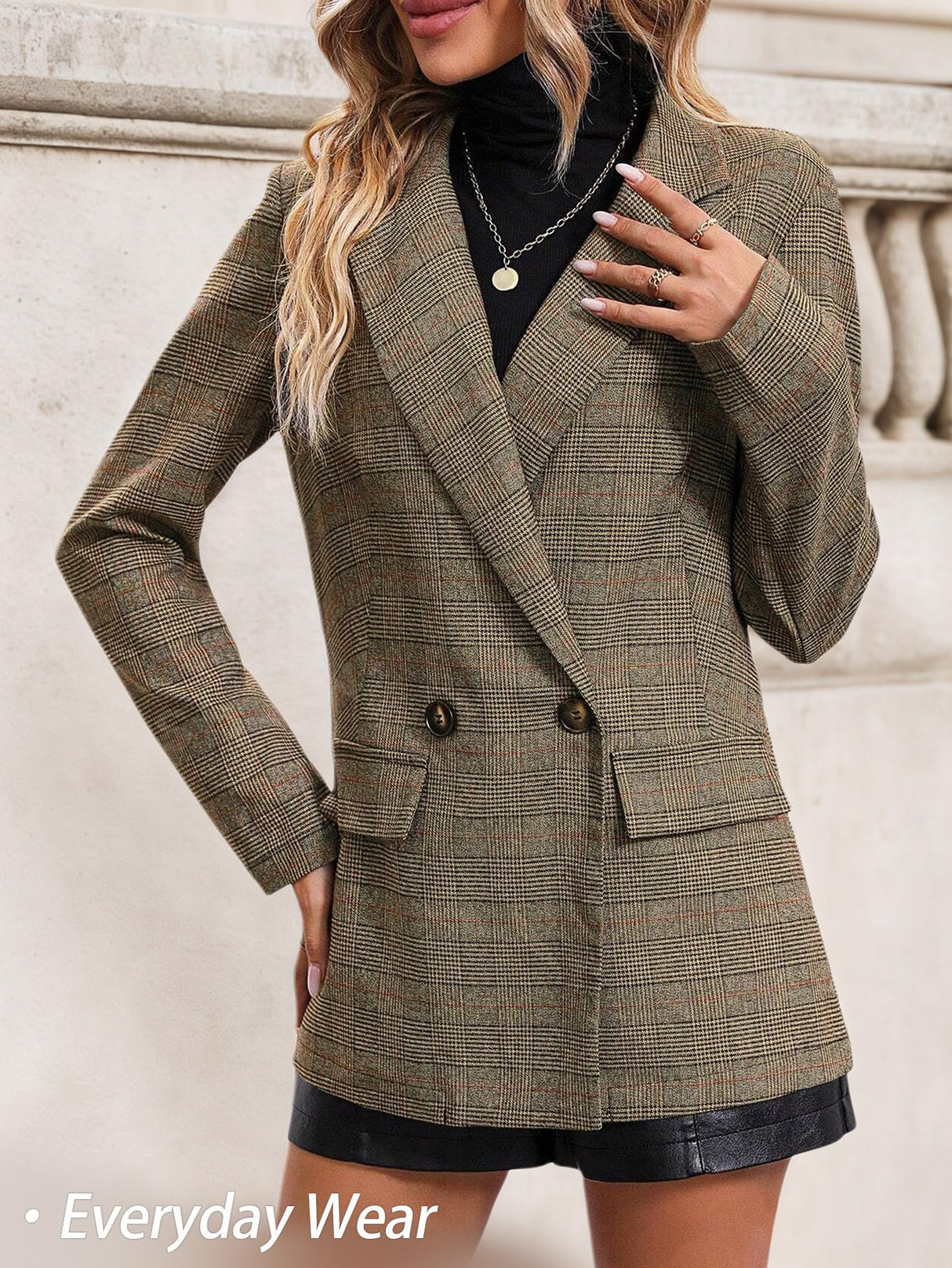 Mina Self Old Money Clothes 2025 Fall Outfits for Women Winter Brown Tan Khaki Womens Christmas Party Nye New Years Eve Clothes Womens Trendy Boyfriend Fashion Ladies Women's Blazers & Suit Jackets