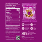 Crisp Power Protein Pretzels, Sesame, High Protein Vegan Keto Snack, 27 G Plant Based Protein, Low Carb Crunchy Pretzel Snacks, Sugar Free, No Seed Oils, 1.75 oz Bags, 24 Pack