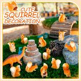 Weysat 40 Pcs Mini Resin Squirrel Miniature Small Squirrel Figures Tiny Resin Animal Decor Garden Accessories Cupcake Topper Decor for DIY Outdoor Landscape Garden Lawn Birthday Craft
