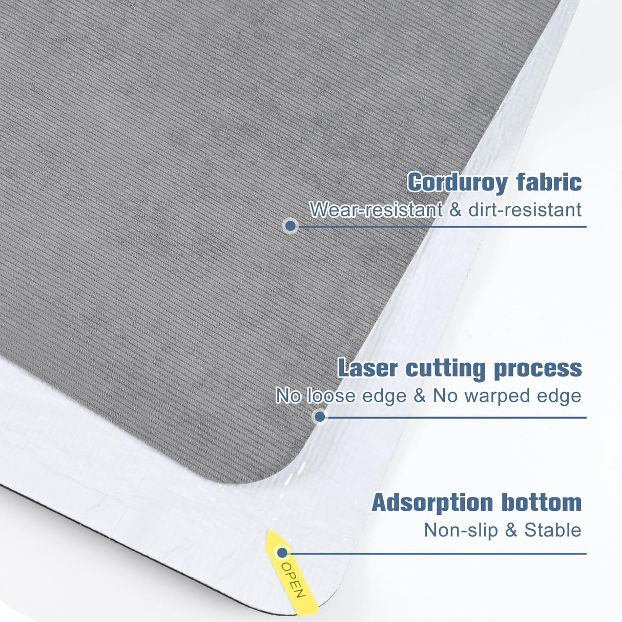 Corduroy Chair Mat for Hardwood Floor, 55"x35" Office Chair Mat Desk Chair Mat for Rolling Chair, Large Anti-Slip Backing Low-Pile Office Rug Floor Mat for Office/Home Light Grey