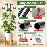 Xeeol 32.6in Plant Trellis for Climbing Plants Indoor, Expandable Large Metal Trellis for Potted Plants, Heavy-Duty Tall Pothos Plant Climber Support for Ivy Pothos Hoya Monstera, 4P