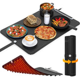 VTAR Rollable Electric Food Warming Mat | 3-Temp Buffet Tray Warmer for Parties | Even Heating, Portable Silicone Design, Auto Shut Off & Child Lock- Black