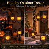 Marlrin Solar Lanterns Outdoor Waterproof 2 Pack LED Flickering Light