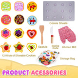 Slice and Bake Wooden Cookie Play Food Set for Kids Kitchen - Toy Food