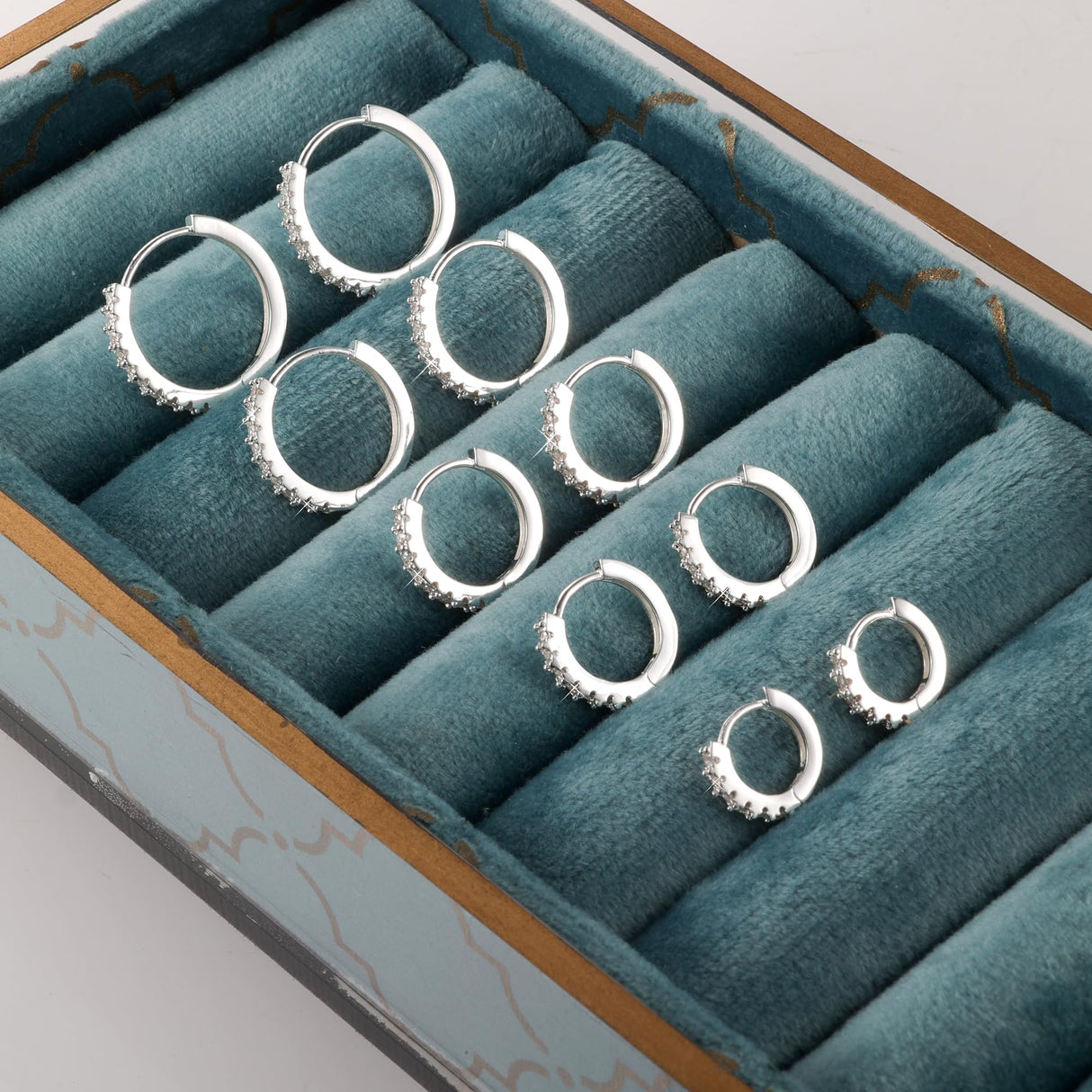Small Silver Hoop Earrings for Women- Huggie Hoops Cartilage Earring Set