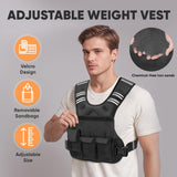 APEXUP Adjustable Weighted Vest, 4-10lb/12-18lb/20-32lb Vest with 6 Ironsand Weights and Large Pocket, Weight Vest for Men Women Strength Training, Running, Walking (4-10lb, Black)