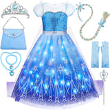 Davvew Princess Dresses for Girls Halloween Light Up Princess Costume for Little Girls Christmas Toddler Princess Dress Up Clothes