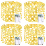 4 Pack 60 LED Fairy Lights Battery Operated with Timer, 20FT Waterproof Twinkle Lights Indoor Outdoor, Cuttable String Lights for Bedroom, Wedding, DIY, Centerpiece, Christmas Decorations (Warm White)