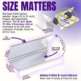 8" Wide 2-Way Make It Rite Mirror for Face Down Vitrectomy Eyesight and Proning Lung Recovery | Easy to Watch TV During Face Down Recovery