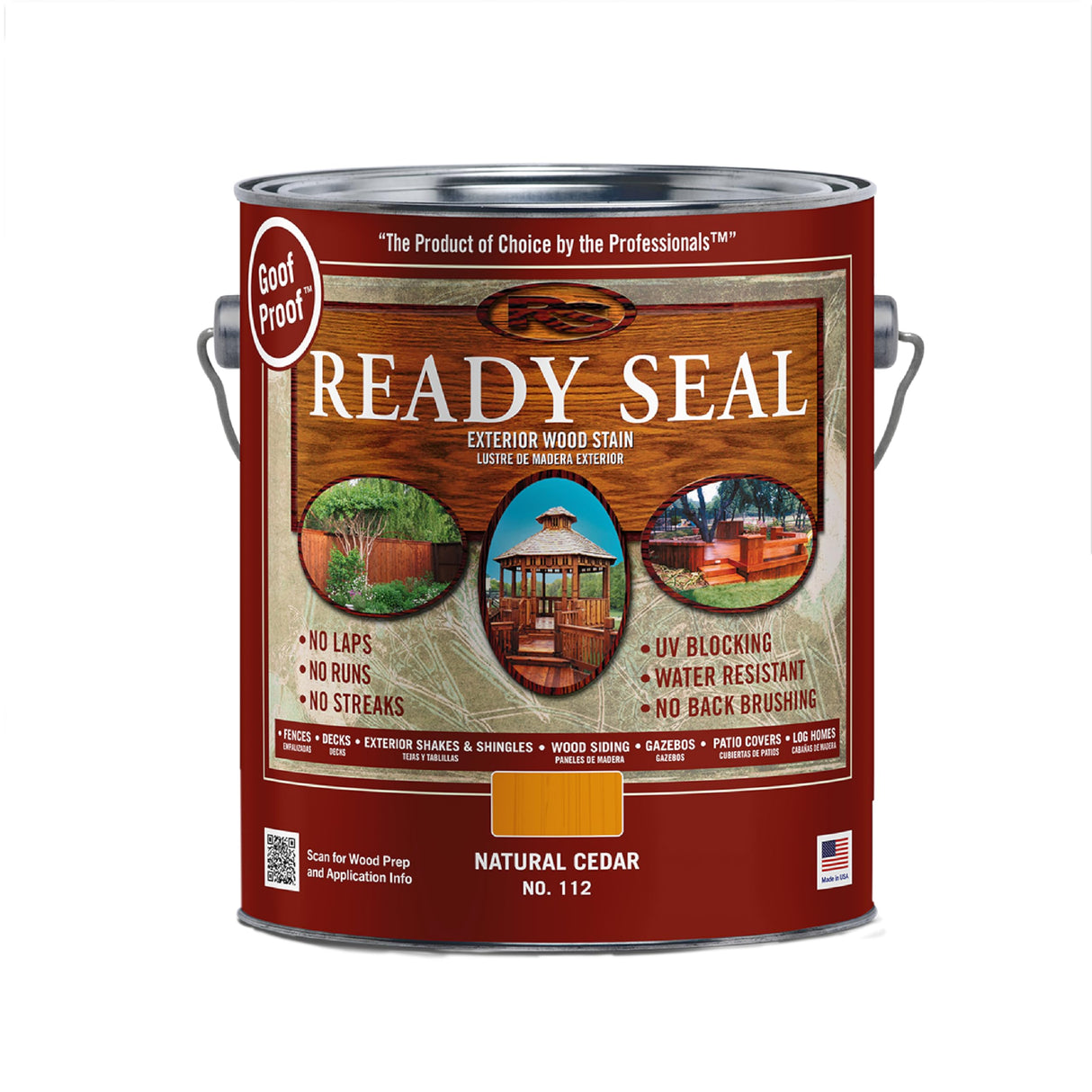 Ready Seal 112 Stain and Sealer, Natural Cedar, 1 gal, Can