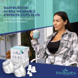 BabyBuddha Hands Free Milk Collection Cups for Breast Pump, 8 Fl Oz per Cup, Milk Containers, Compatible with BabyBuddha Breast Pump, Wearable Cups, Small, 2 Pack (22 to 24mm)