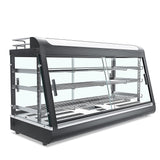 3-Shelf Commercial Food Warmer Display w/Top Rack, 44" Countertop Warmers Hot Box for Pizza/Pretzel/for Food Display, Heated Holding Cabinet Glass case, with LED Lighting for Buffet Restaurant