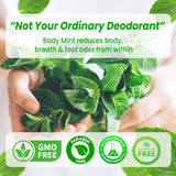 Body Mint Original | Chlorophyll Deodorizing Supplement for Full Body Freshness | Aluminum-Free Plant-Based Internal Deodorant | Fresh Underarms, Breath, Body & Feet | 50 tabs