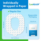 Toilet Seat Covers Disposable Flushable - Regular Size (16x19”) - Travel Size Individually Wrapped, Soft & Strong, Pocket Size for Public Restrooms at the Office, for Commuters or Holiday (30 Pack)