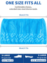 WENTONG X-Large 50 Pack Shoe Covers Disposable Non-Slip, Black Non-Woven Fabric Boot Covers for Indoors Breathable Slip Resistant Durable Boot, Stretchable Fits Up to Size 13 US Men (Blue, 200 Pack)