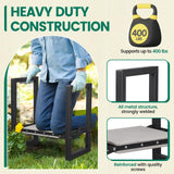 DIOVPLX Garden Kneeler and Seat - Heavy Duty Folding Garden Stool with Handles, Stable Kneeling Device Bench Chair Gardening Tools Gifts for Women Men Seniors Gardeners Outdoor Weeding Planting