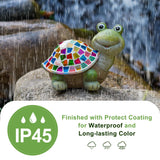MININOVA Solar Mosaic Turtle Statues Outdoor Garden Decorations Kids Solar Light for Outside Home Decor Gifts for Kids Women Retirement Housewarming Christmas