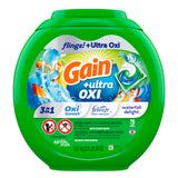 Gain flings Ultra Oxi Laundry Detergent Pacs 3-in-1 HE Compatible, Waterfall Delight Scent, 76 Count