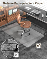 Blvornl Frosted Clear Chair Mat for High Pile Carpet and Hardwood Floor, 47.2"*60" Hard Material Chair Mat, Heavy Duty Computer Chair Mats for Rolling Chairs, Desk Floor Rug for Office and Home
