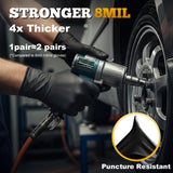 TitanFlex Heavy Duty Black Industrial Nitrile Gloves, 8-mil, Large, Box of 100, Latex Free, Raised Diamond Texture, Powder Free, Food Safe, Rubber Gloves, Mechanic Gloves