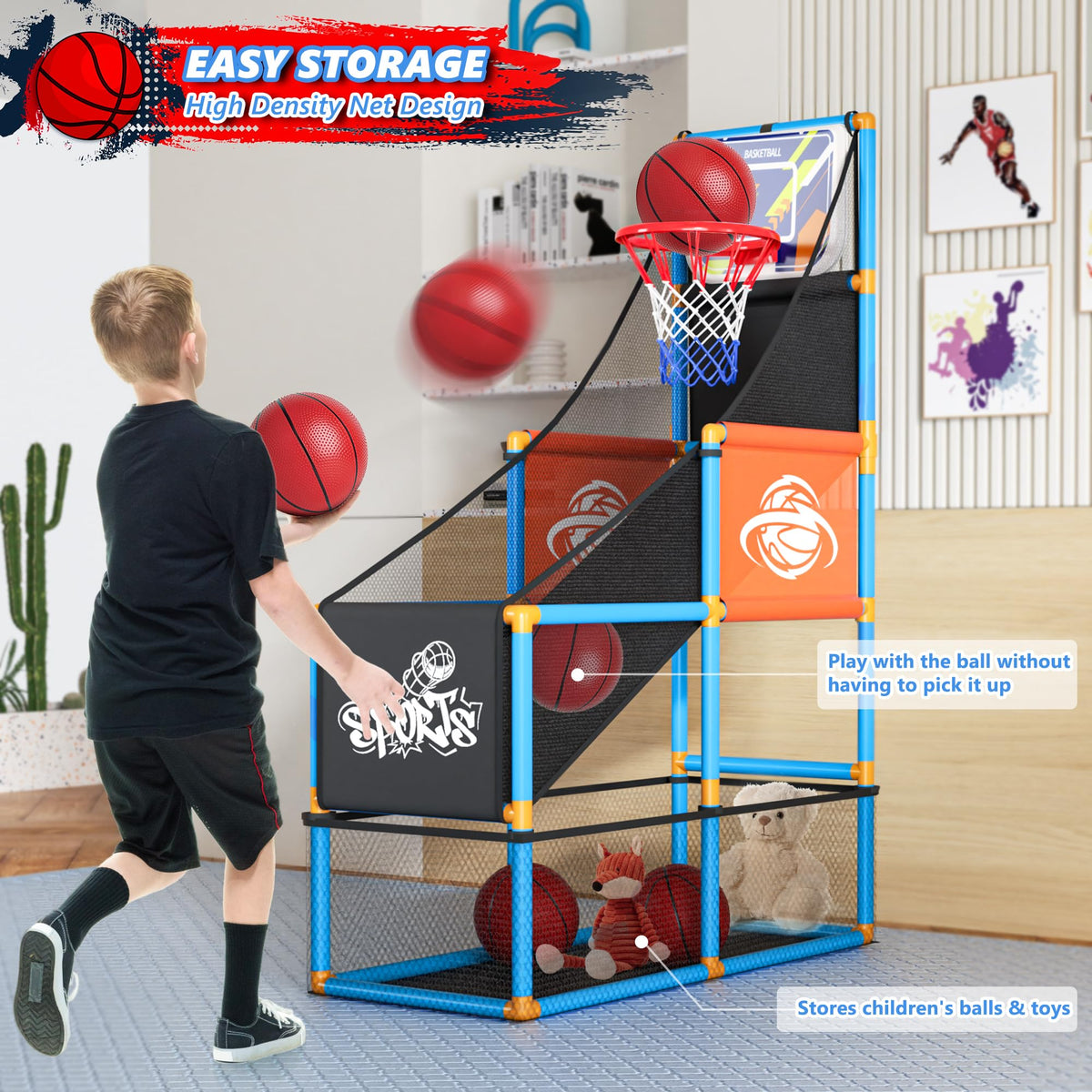 Arcade Basketball Game Set Boy Toys Indoor Outdoor Kids Basketball Hoop