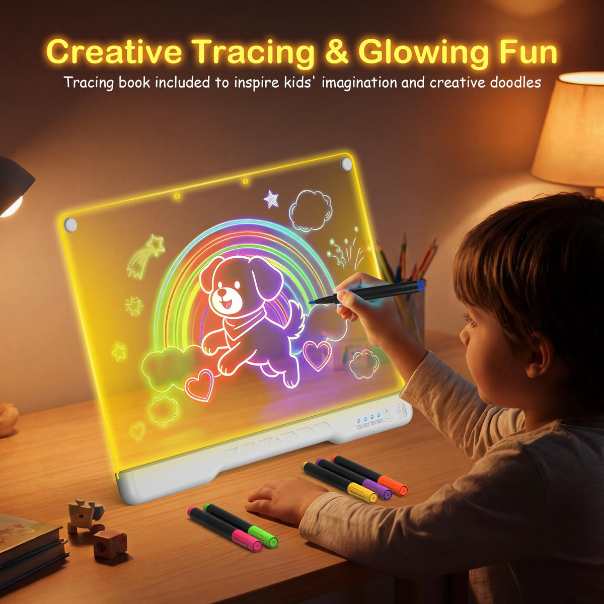 17" LED Drawing Board for Kids, 3 4 5 6 7 8-12+ Year Old Girl Birthday Gift