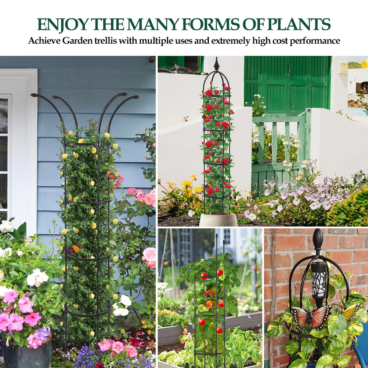 WellSign 6.6ft Tall Garden Obelisk Trellis for Climbing Plants Outdoor