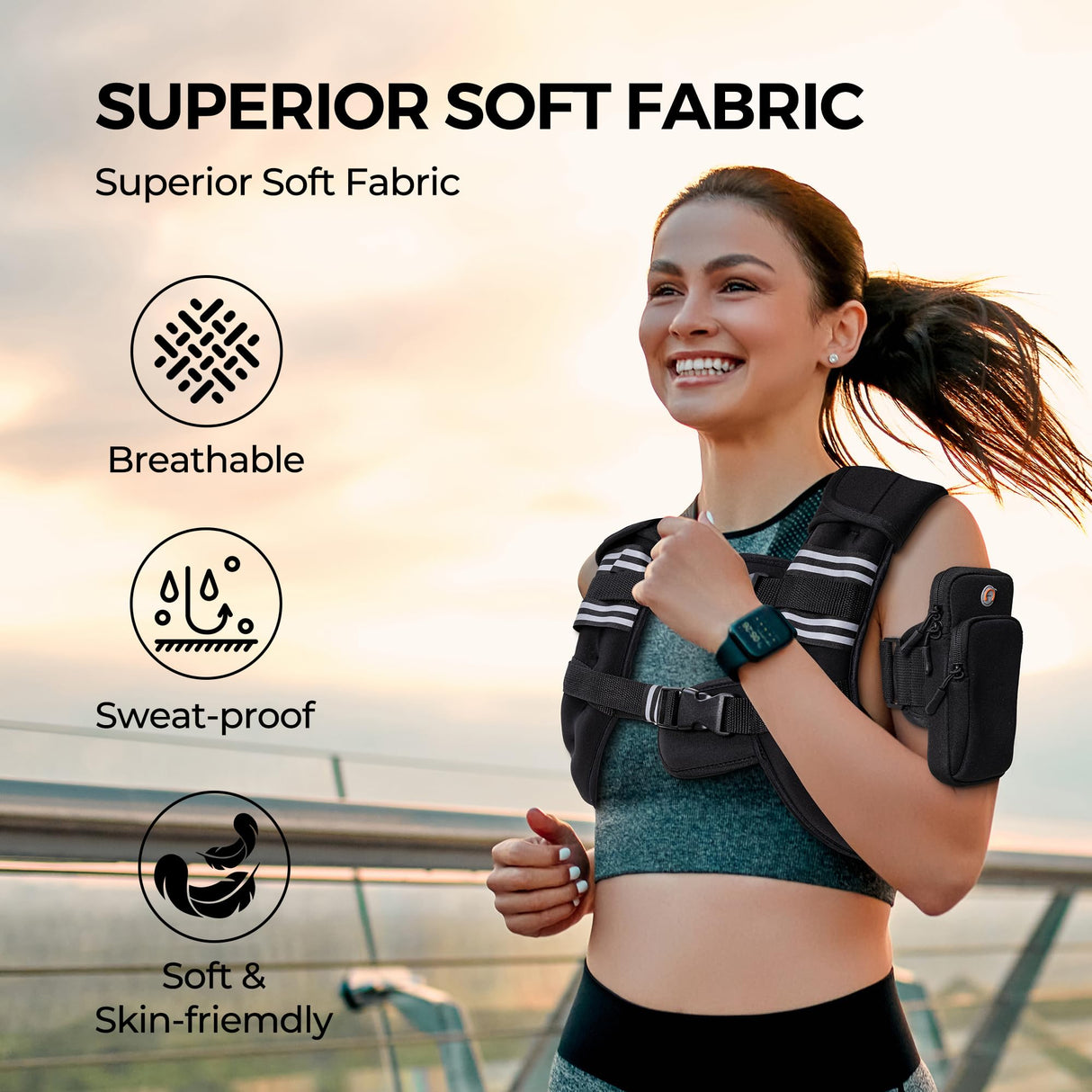 PACEARTH Weighted Vest,4lb/6lb/10lb/12lb/16lb/20lb/25lb/30lb Weight Vest with Reflective Stripe, Body Weight Vests Adjustable for Men, Women Workout, Strength Training, Running, Walking, Jogging