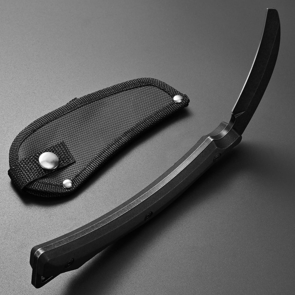 Ccanku C1398 Camping Axes Billhook Sickle Machete Knife Brush Clearing Sickle Machetes D2 Steel Blade G10 Handle Hatchet for Outdoor Activities,Yard Work, Small Grass Sickle Machete,Harvest Knife