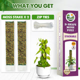 DUSPRO 2 Pack 16.5" D-Shaped Plastic Stackable Moss Poles