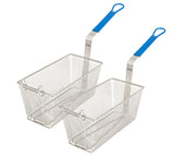 Cuisine Ready Deep Fryer Basket | 2-Pack | Commercial Fry Basket with Handle | 13.25" x 6.5" x 5.9" | Heavy Duty Restaurant Quality